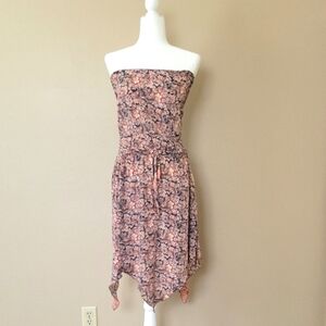 Karma Highway Boho Floral Asymmetric Strap Back Midi Dress